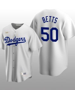 Men's Los Angeles Dodgers Mookie Betts White Cooperstown Collection Home Jersey
