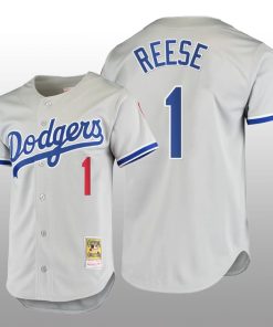 Men's Los Angeles Dodgers Pee Wee Reese Gray Cooperstown Collection Authentic Jersey