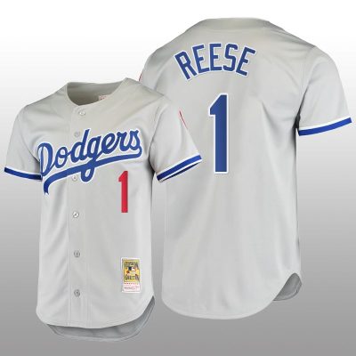 Men's Los Angeles Dodgers Pee Wee Reese Gray Cooperstown Collection Authentic Jersey