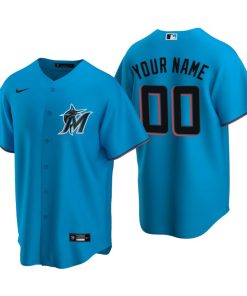 Men's Miami Marlins Blue Replica 2020 Alternate Custom Jersey