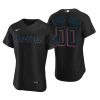 Men's Miami Marlins Custom Black Authentic 2020 Alternate Jersey