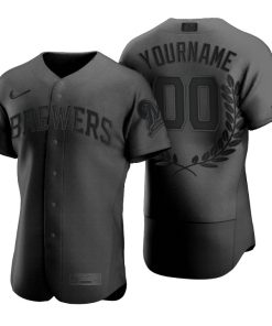 Men's Milwaukee Brewers Custom Black Award Collection Jersey