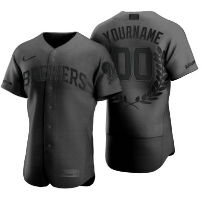 Men's Milwaukee Brewers Custom Black Award Collection Jersey