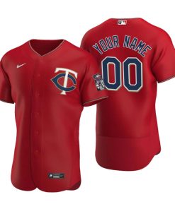 Men's Minnesota Twins Custom Red Authentic 2020 Alternate Jersey