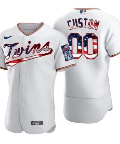 Men's Minnesota Twins Custom White 2020 Stars & Stripes 4th of July Jersey