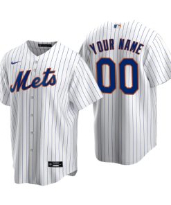 Men's New York Mets White Replica 2020 Home Custom Jersey