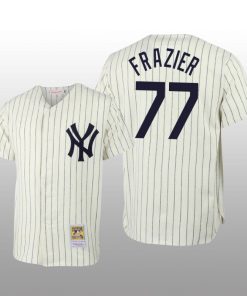 Men's New York Yankees Clint Frazier Cream Throwback Authentic Jersey