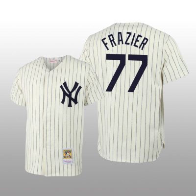 Men's New York Yankees Clint Frazier Cream Throwback Authentic Jersey