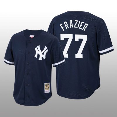 Men's New York Yankees Clint Frazier Navy Cooperstown Collection Mesh Batting Practice Jersey