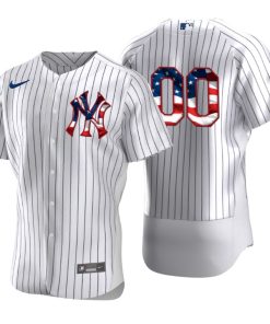 Men's New York Yankees Custom White 2020 Stars & Stripes 4th of July Jersey