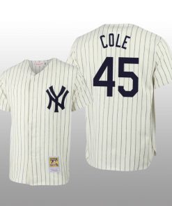 Men's New York Yankees Gerrit Cole Cream Throwback Authentic Jersey