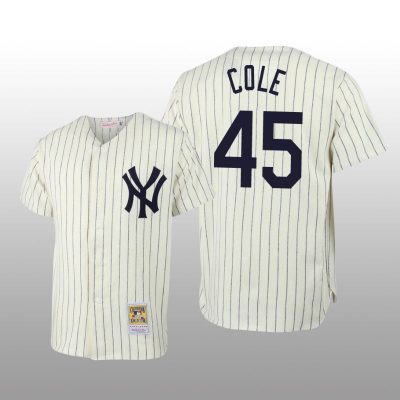 Men's New York Yankees Gerrit Cole Cream Throwback Authentic Jersey