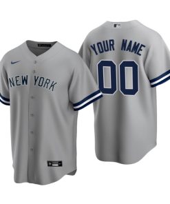 Men's New York Yankees Gray Replica 2020 Road Custom Jersey