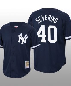 Men's New York Yankees Luis Severino Navy Cooperstown Collection Mesh Batting Practice Jersey