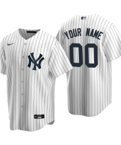 Men's New York Yankees White Replica 2020 Home Custom Jersey