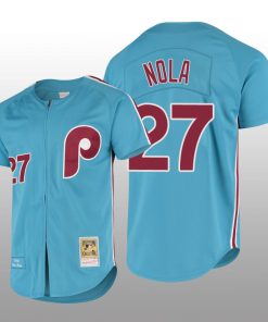 Men's Philadelphia Phillies Aaron Nola Light Blue Cooperstown Collection Authentic Jersey