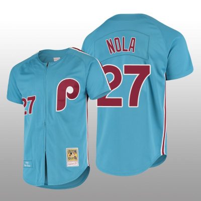 Men's Philadelphia Phillies Aaron Nola Light Blue Cooperstown Collection Authentic Jersey