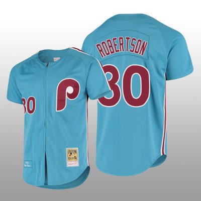 Men's Philadelphia Phillies David Robertson Light Blue Cooperstown Collection Authentic Jersey