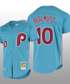 Men's Philadelphia Phillies J.T. Realmuto Light Blue Cooperstown Collection Authentic Jersey