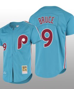 Men's Philadelphia Phillies Jay Bruce Light Blue Cooperstown Collection Authentic Jersey