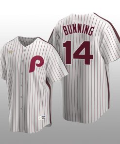 Men's Philadelphia Phillies Jim Bunning White Cooperstown Collection Home Jersey