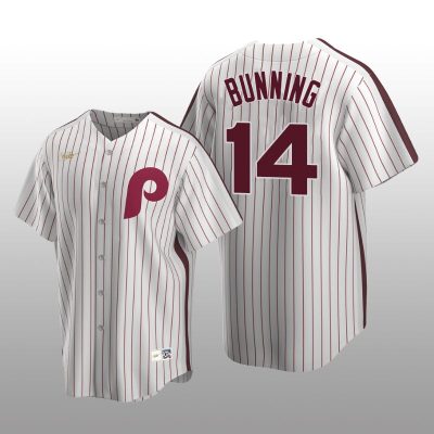 Men's Philadelphia Phillies Jim Bunning White Cooperstown Collection Home Jersey
