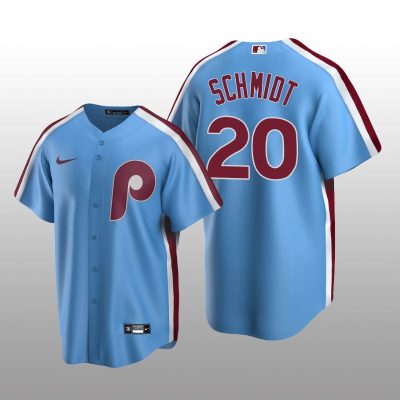 Men's Philadelphia Phillies Mike Schmidt Light Blue Cooperstown Collection Road Jersey