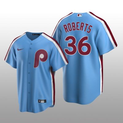 Men's Philadelphia Phillies Robin Roberts Light Blue Cooperstown Collection Road Jersey