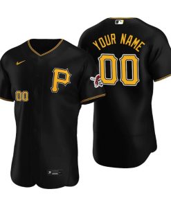Men's Pittsburgh Pirates Custom Black Authentic Alternate Jersey