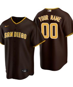 Men's San Diego Padres Brown Replica 2020 Road Custom Jersey
