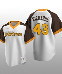 Men's San Diego Padres Garrett Richards White Cooperstown Collection Home Jersey