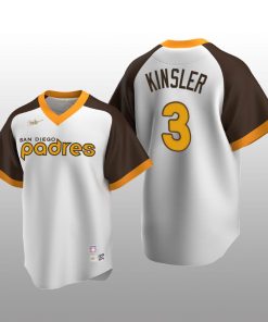 Men's San Diego Padres Ian Kinsler White Cooperstown Collection Home Jersey