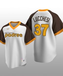 Men's San Diego Padres Joey Lucchesi White Cooperstown Collection Home Jersey
