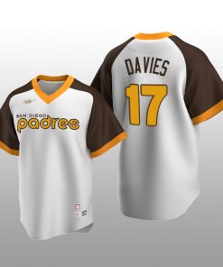 Men's San Diego Padres Zach Davies White Cooperstown Collection Home Jersey