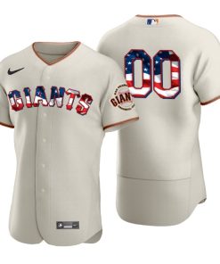 Men's San Francisco Giants Custom Cream 2020 Stars & Stripes 4th of July Jersey