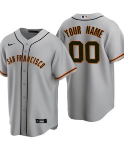 Men's San Francisco Giants Gray Replica 2020 Road Custom Jersey
