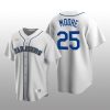 Men's Seattle Mariners Dylan Moore White Cooperstown Collection Home Jersey