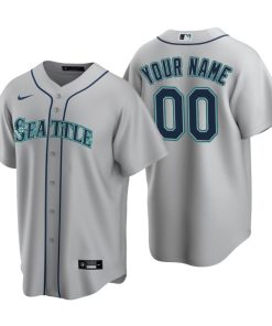 Men's Seattle Mariners Gray Replica 2020 Road Custom Jersey