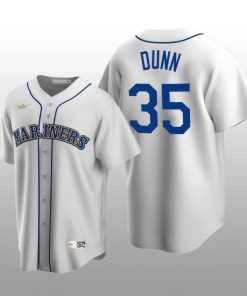 Men's Seattle Mariners Justin Dunn White Cooperstown Collection Home Jersey