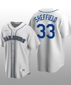 Men's Seattle Mariners Justus Sheffield White Cooperstown Collection Home Jersey