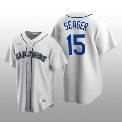Men's Seattle Mariners Kyle Seager White Cooperstown Collection Home Jersey