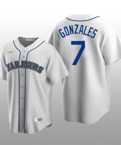 Men's Seattle Mariners Marco Gonzales White Cooperstown Collection Home Jersey