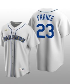 Men's Seattle Mariners Ty France White Cooperstown Collection Home Jersey