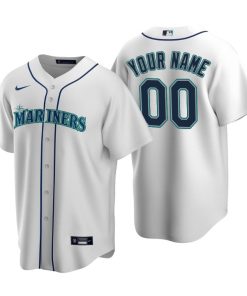 Men's Seattle Mariners White Replica 2020 Home Custom Jersey