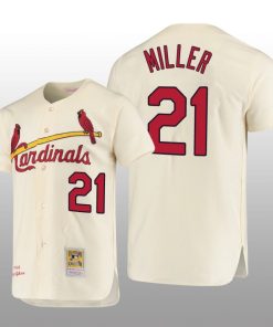 Men's St. Louis Cardinals Andrew Miller Cream Cooperstown Collection Authentic Jersey