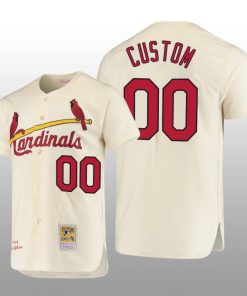 Men's St. Louis Cardinals Custom Cream Cooperstown Collection Authentic Jersey