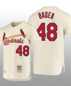 Men's St. Louis Cardinals Harrison Bader Cream Cooperstown Collection Authentic Jersey