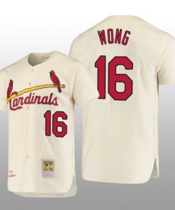 Men's St. Louis Cardinals Kolten Wong Cream Cooperstown Collection Authentic Jersey