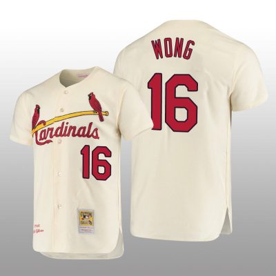 Men's St. Louis Cardinals Kolten Wong Cream Cooperstown Collection Authentic Jersey