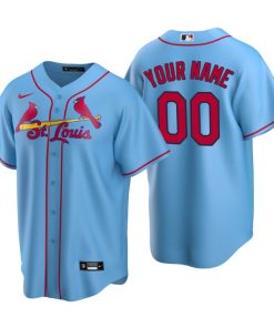 Men's St. Louis Cardinals Light Blue Replica 2020 Alternate Custom Jersey